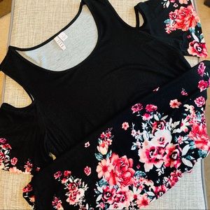 Elle floral cold shoulder tunic